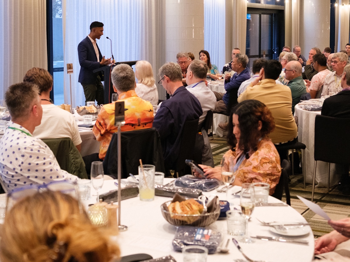 Udhara de Silva addresses the AFF community at our 2025 annual gathering.