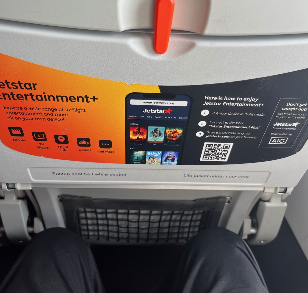 Legroom on a Jetstar A320