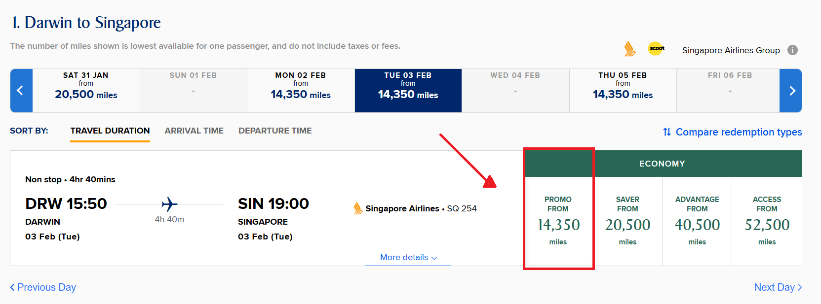 KrisFlyer spontaneous promo awards