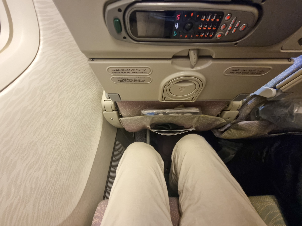 Legroom in Emirates Boeing 777-300ER Economy.