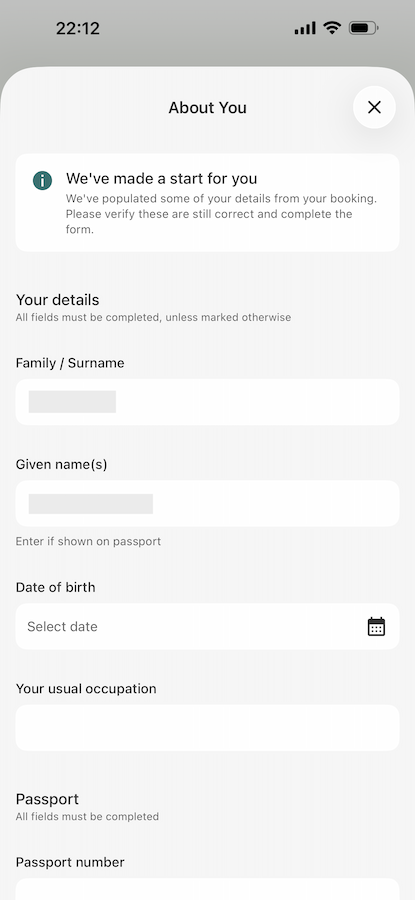 Australia Travel Declaration in the Qantas App