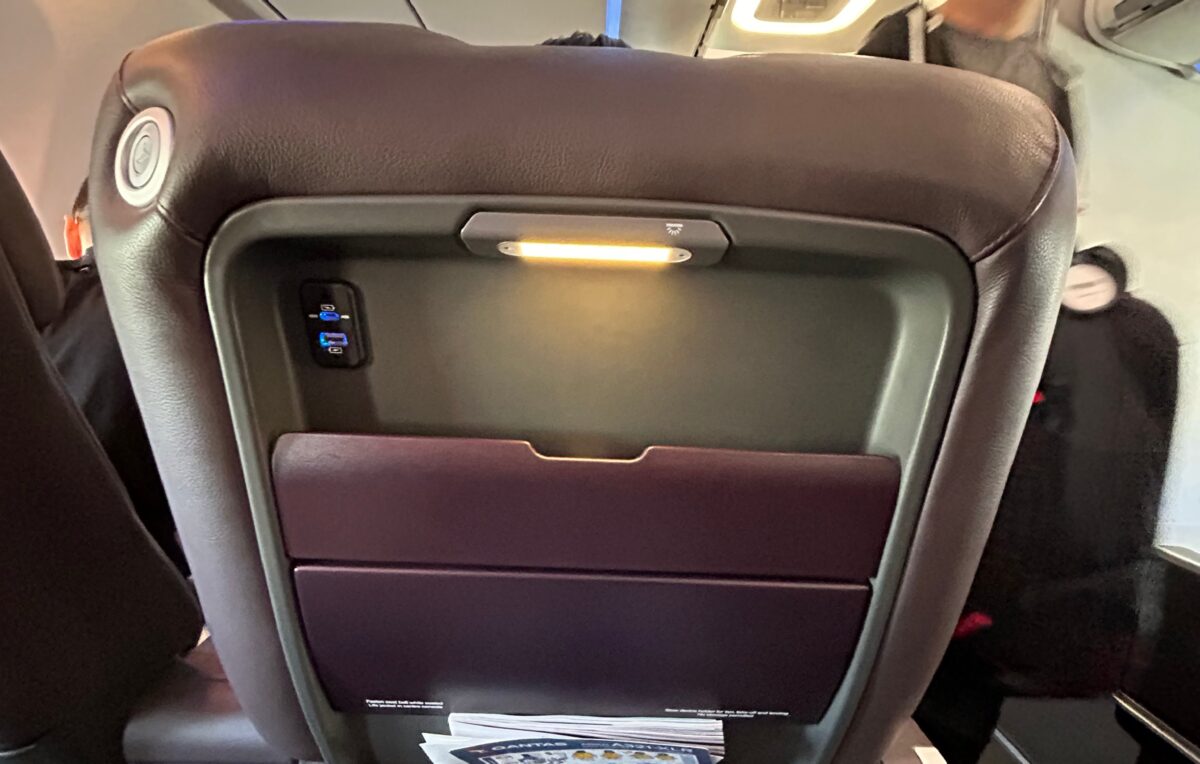 Qantas Airbus A321 XLR Business Class seatback