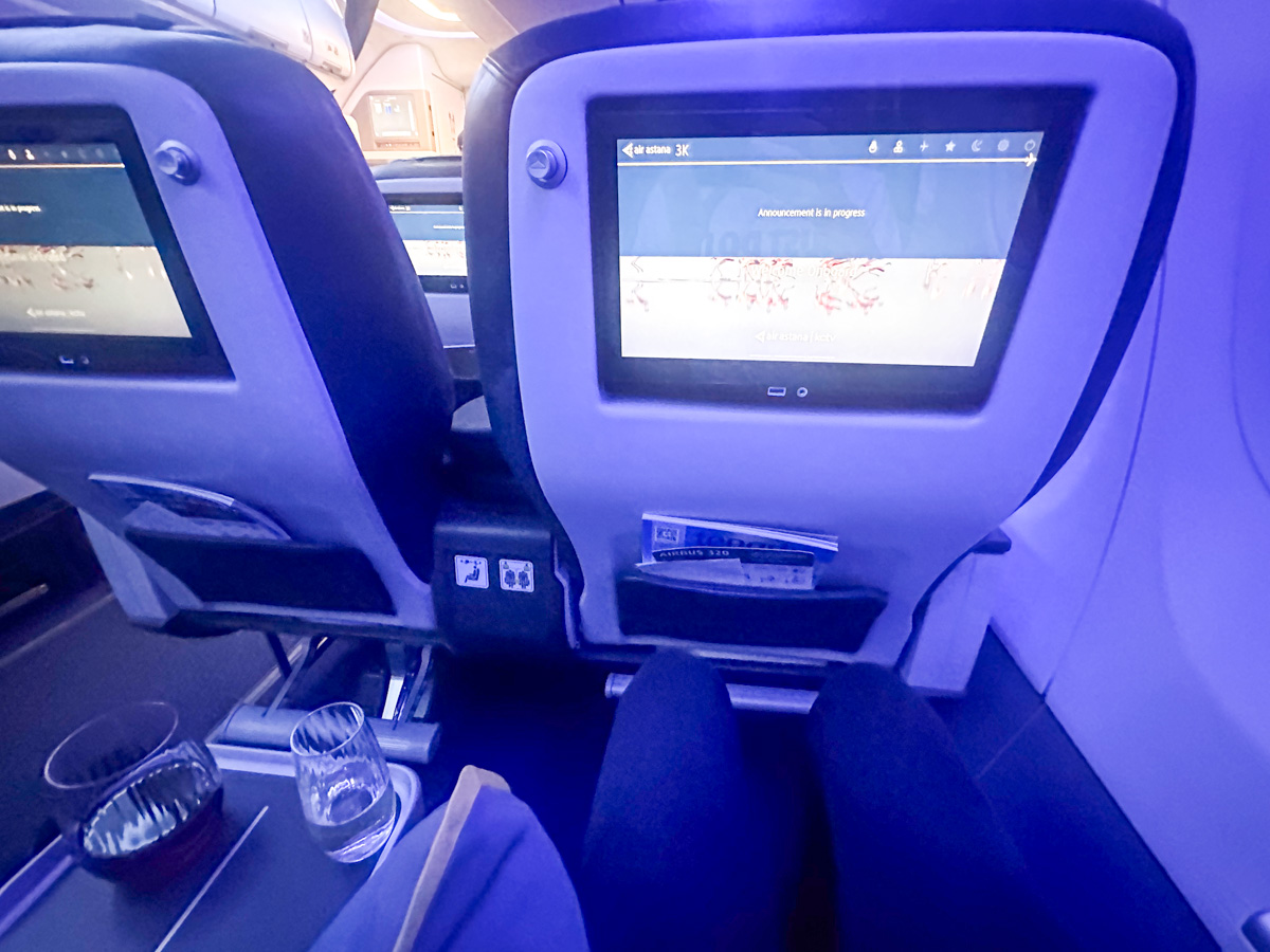 Air Astana A320 business class legroom