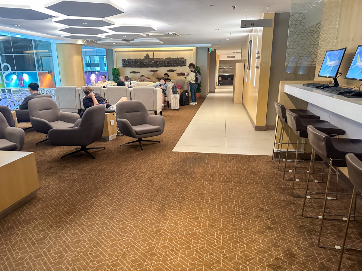 Seating area in the Royal Brunei Sky Lounge in Bandar Seri Begawan