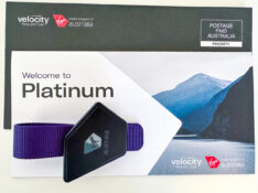 Velocity Platinum welcome letter and luggage tag