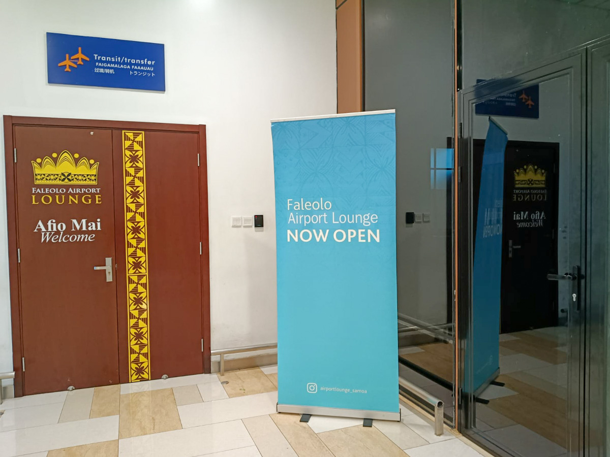 Entrance to the Faleolo Lounge at Apia airport