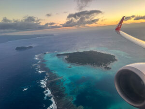 Sunrise over Samoa, as seen from a Qantas 737