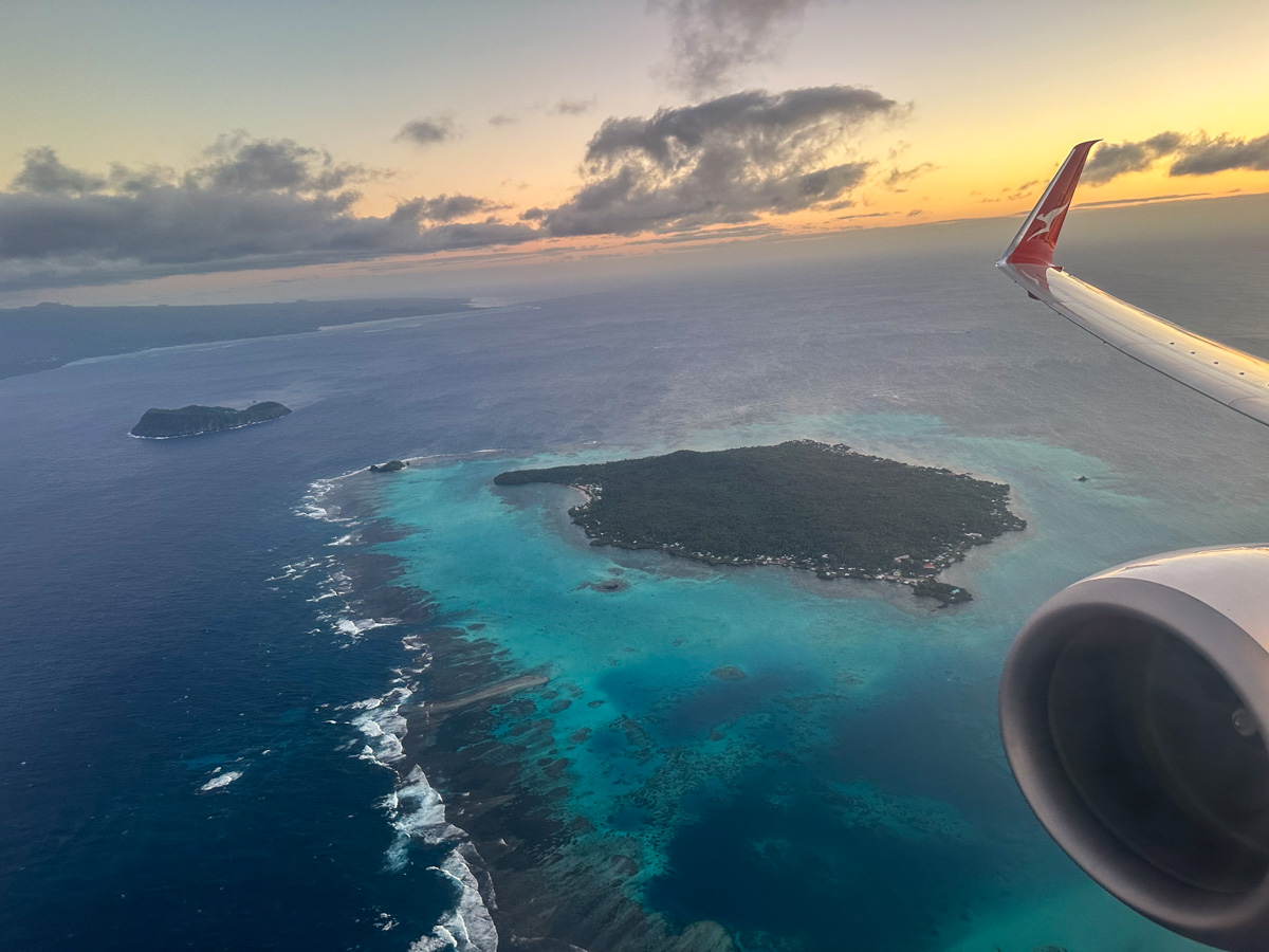 Sunrise over Samoa, as seen from a Qantas 737