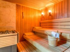 Sauna interior of a luxury Chalet in the alps
