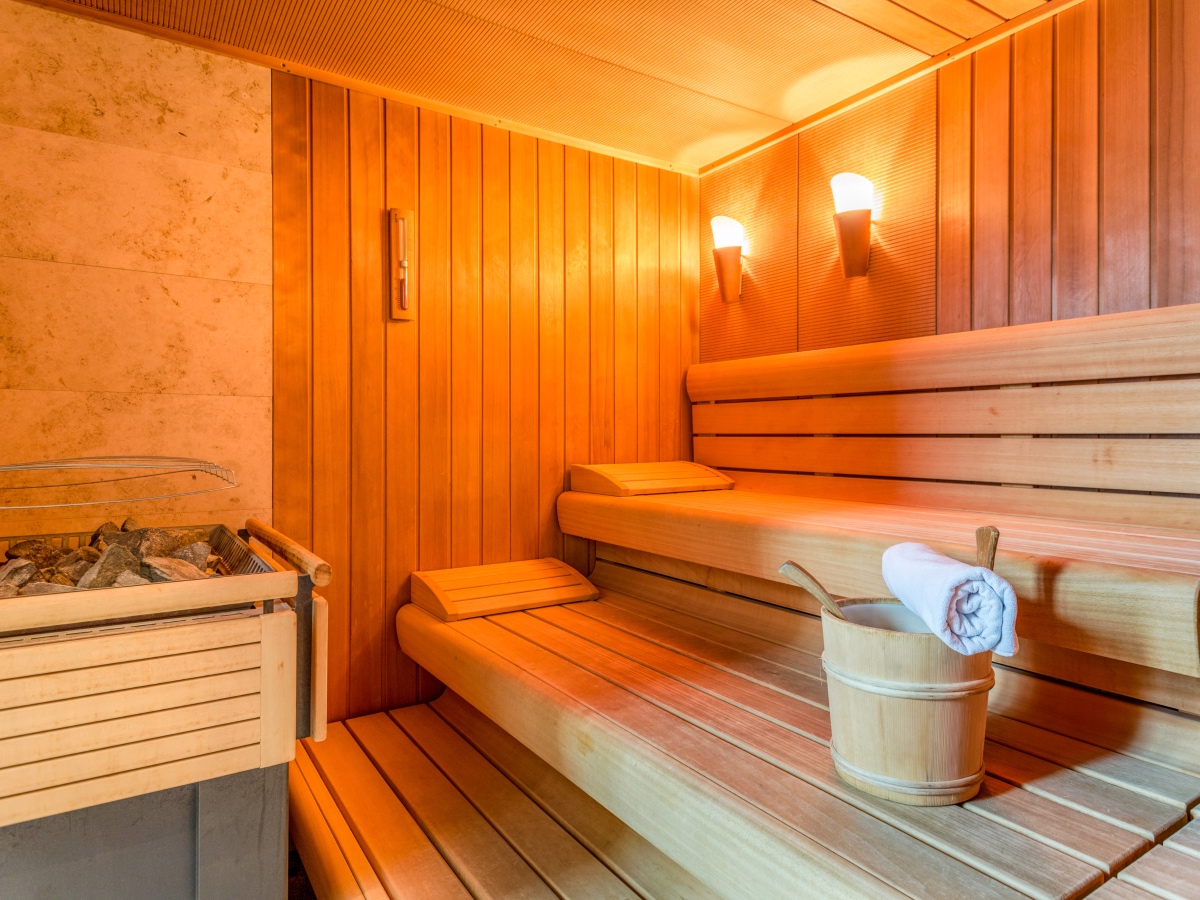 Sauna interior of a luxury Chalet in the alps