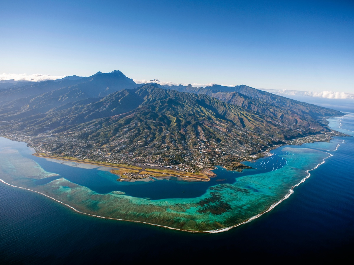 Tropical Islands of French Polynesia. Capital City Papeete on Tahiti