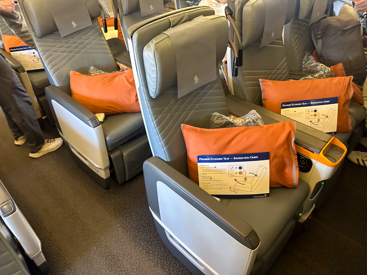 Seat 32G in Singapore Airlines premium economy on the Boeing 777-300ER