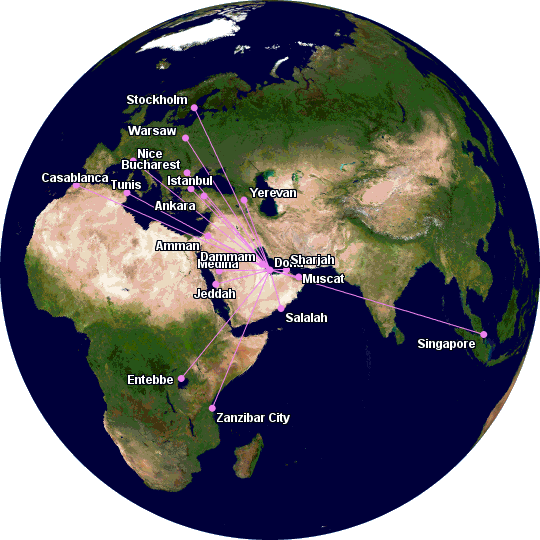Map showing all Qatar Privilege Deals for October 2026